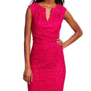 Adrianna Papell Lace Side-Ruched Sheath Dress